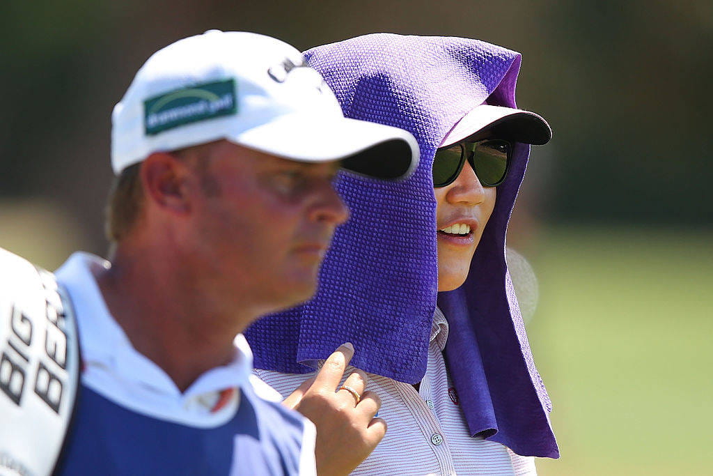 Lydia Ko (right) in action at the Australian Open